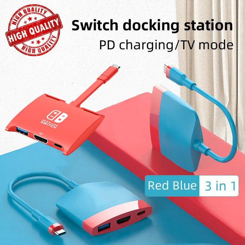 USB C Switch Dock for Nintendo NS Switch Host Macbook Pro Air Portable TV Docking Station with 4K HDMI 100W PD Charging Adapter