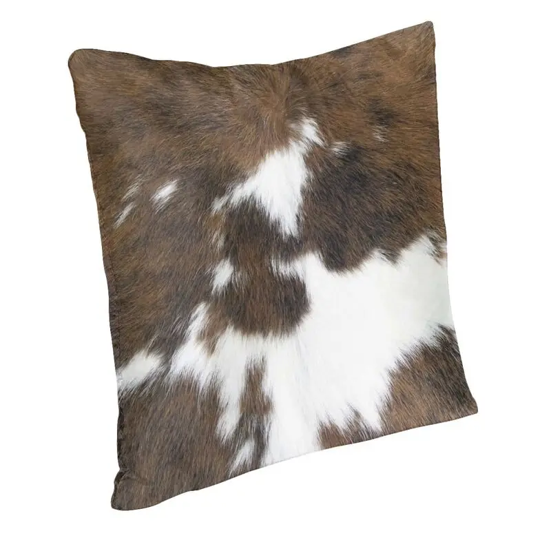 Наволочка из искусственной воловьей кожи с 3D принтом 55x55 см мягкая декоративная