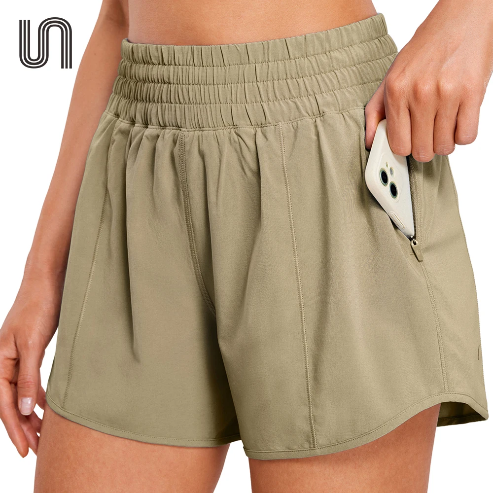 Женские шорты для бега с высокой талией 4 дюйма — легкие спортивные тренировок в