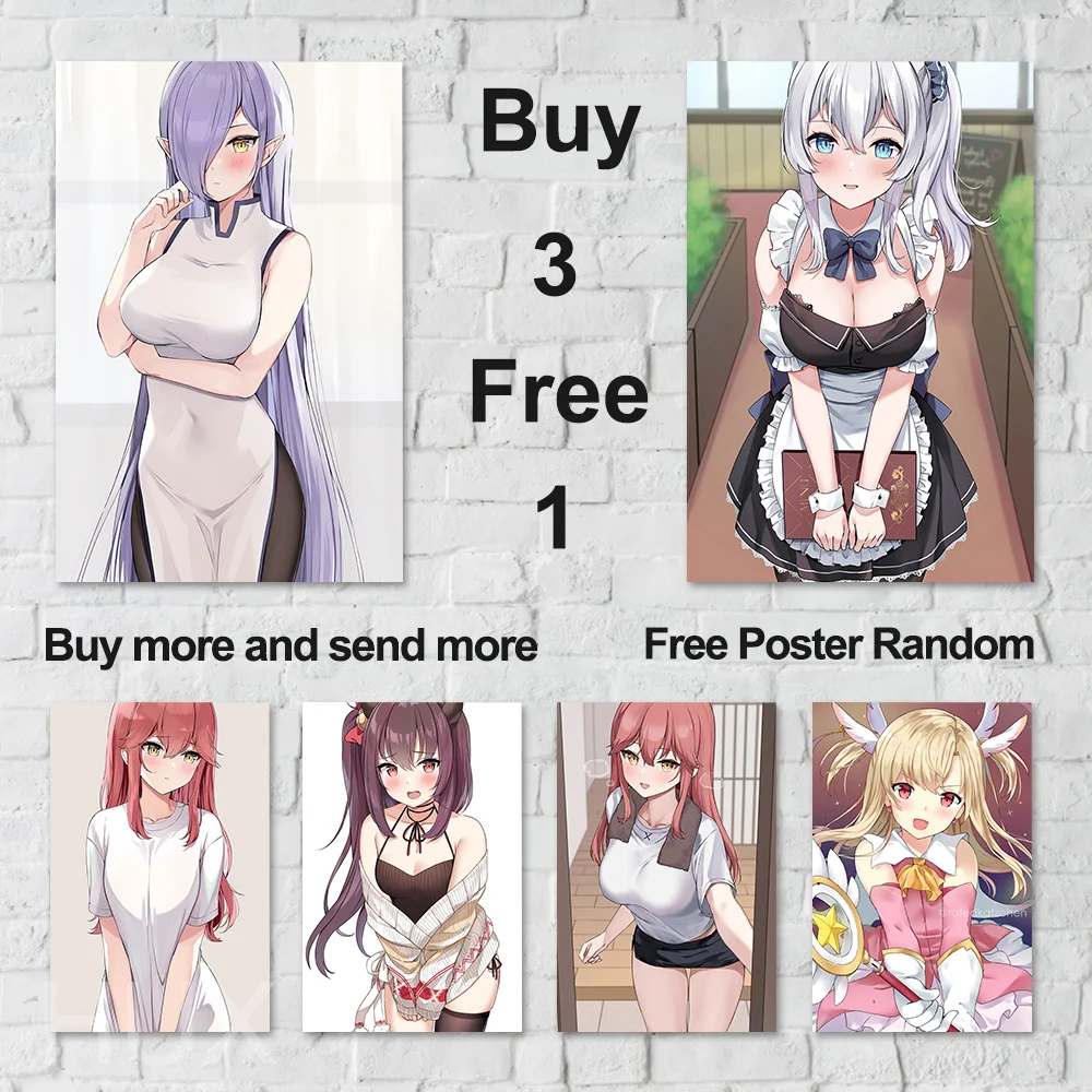 

Japanese Anime Cartoon Sexy Girl Wall Art Poster Canvas Prints Modern Kawaii Home Living Room Aesthetic Decorative Painting Gift