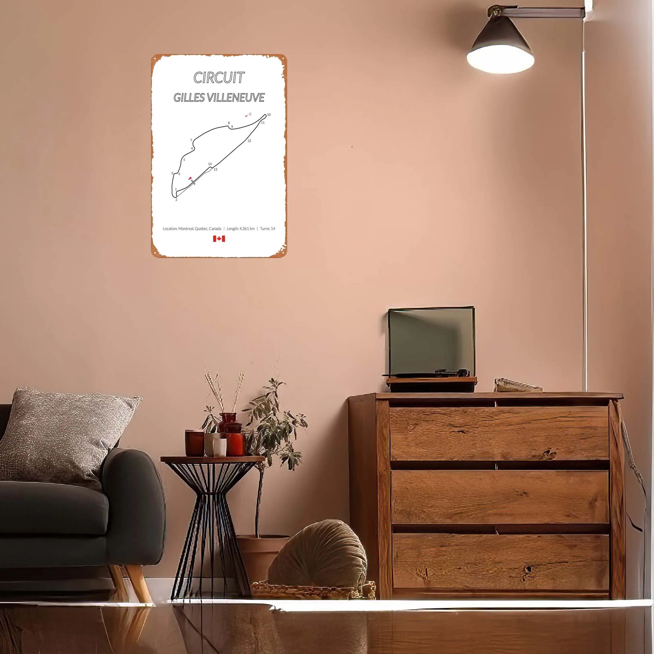 Металлический плакат F-Formula One с треками Настенный декор для гостиной в стиле