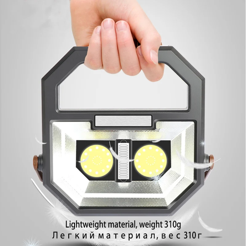 ZK20 LED Portable Lantern Search Light Camping Lamp Work Light Tent Light Handheld Flashlight USB Rechargeable Stand Car Repair