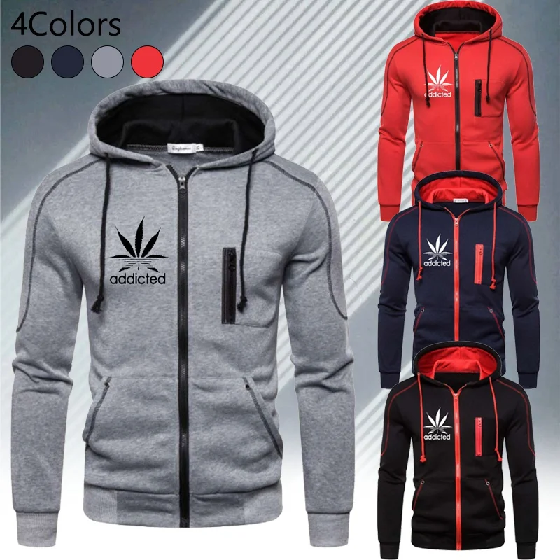 

Men Sport Set Autumn Winter Long Sleeve Triple Slant Hoodie Jacket and Pants Male Zip Tops Slim Fit Sweatshirts 4 Colors