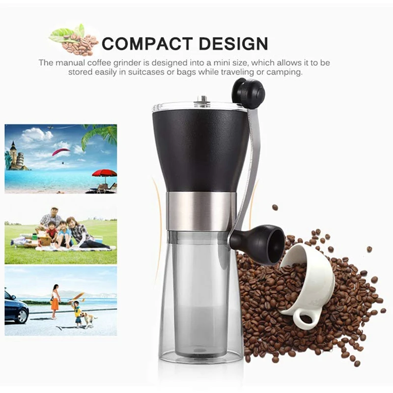 1 шт. ручная керамическая кофемолка с ручкой из нержавеющей стали