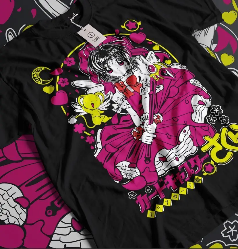 Футболка Cardcaptor Sakura Kawaii Anime Manga Waifu Kero-Chan Подарочная рубашка всех размеров