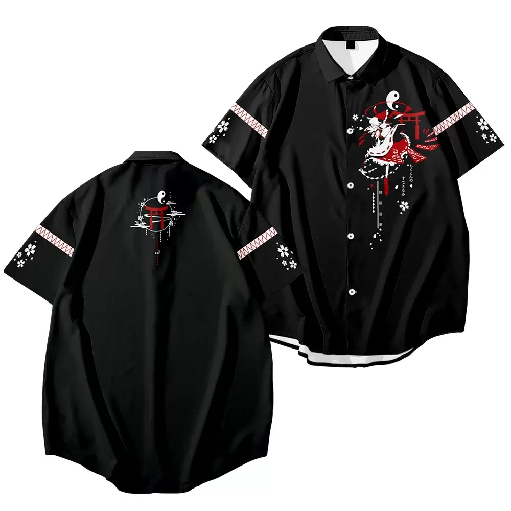 Рубашка с коротким рукавом для косплея Аниме Touhou Project Hakurei Reimu студенческий Модный