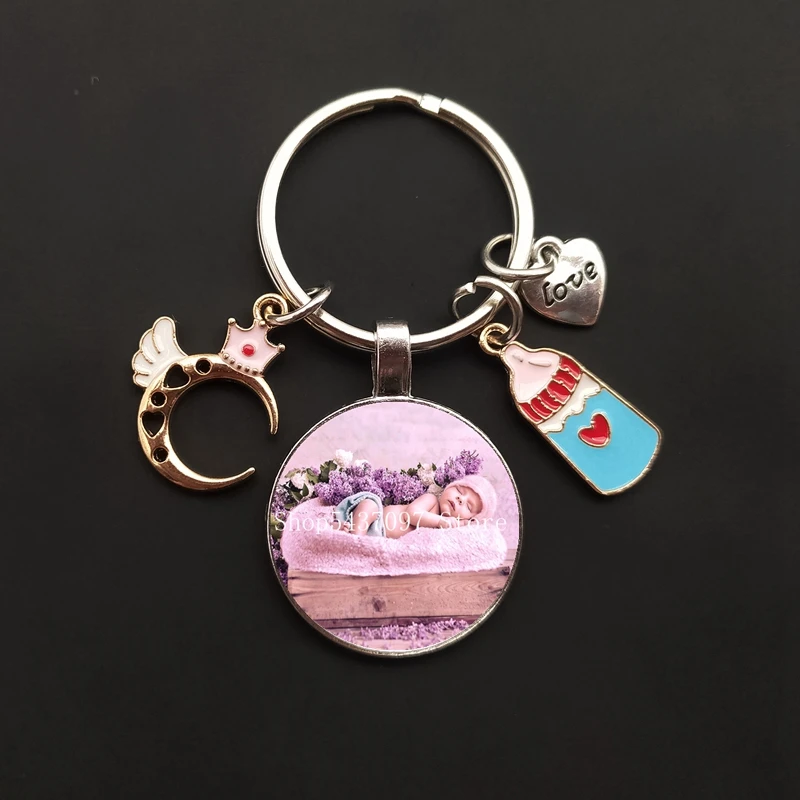 Регулируемый брелок для новорожденных стеклянный с изображением ангела детский