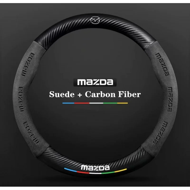 

Car Turn Fur Steering Wheel Cover For Mazda 2 3 5 6 Axela Atenza CX5 CX50 CX30 CX4 CX60 CX 7CX8 CX9 BL GJ MX5 DX5 Accessories