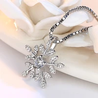 snowflake crystals pendant necklace for women 925 stamp flower neck necklace fashion luxury fine jewelry 2022 trend