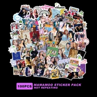 100pcsset kpop mamamoo album stickers new team stickers for refrigerator car helmet diy gift fans collection wholesale