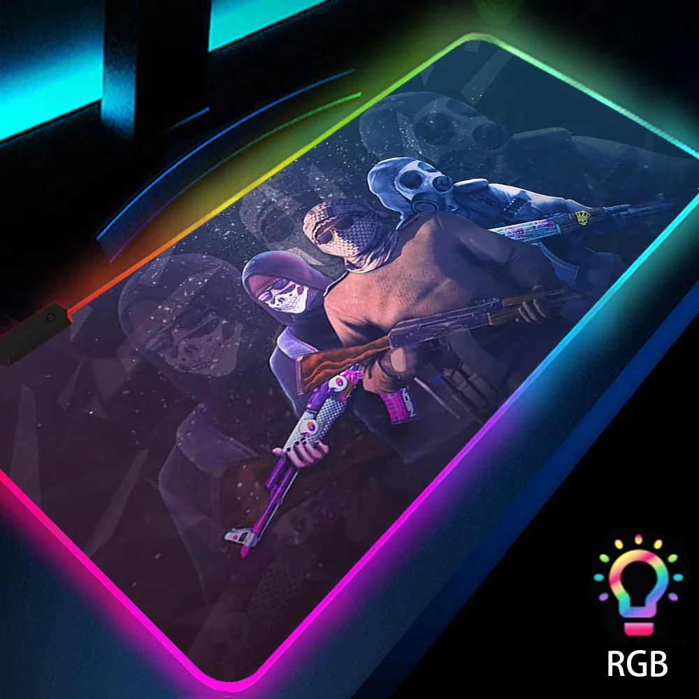 

Awp-asiimov Backlit Mat Gaming Desk with Led Mouse Pad Extra Large Rgb Cool Stuff Luminous Rubberized Carpet Extra Large 900x400