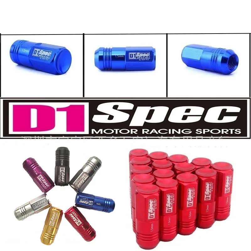 

20 Pcs D1 Racing Aluminium alloy Wheel Lug Nuts Screw M12x1.5/1.25 Length 50mm for 95% cars 20 pieces/set