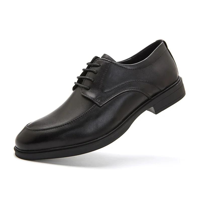 

Business Leather Shoes Baker Famous Men's Round Head Cowhide Work Men's Shoes Formal Dress First Layer Cowhide Soft Sole