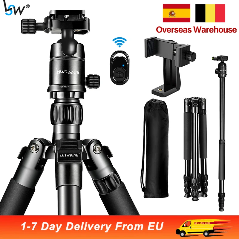 

Camera Tripod for Professional Photography Foldable Travel Aluminum Tall Tripod for DSLR/Mirrorless/iPad/Mobile phone/Video
