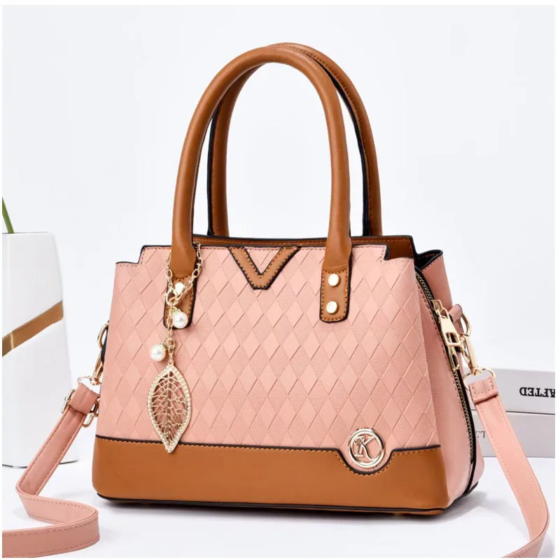 

CYY Contrast Woven Shoulder Tote Bag Fashionable Large Capacity Colorful Handbag for Women