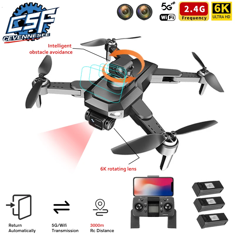 

X01 PRO Дрон с GPS, 8K, двойная камера, профессиональная аэрофотосъемка, совместимая с 2,4G, FPV, предотвращение препятствий, возврат одной кнопкой, иг...