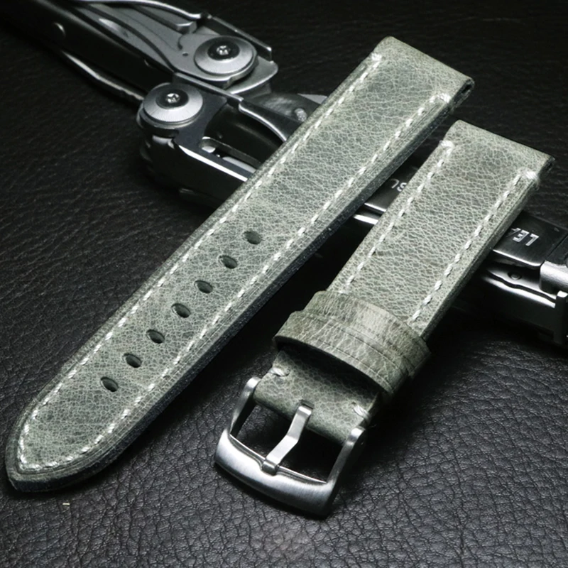 

Ремешок для часов из натуральной кожи, браслет ручной работы, аксессуары для часов, 18 мм 19 мм 20 мм 21 мм 22 мм