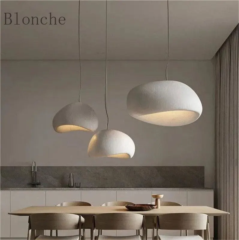 

Японская люстра Wabi-Sabi, Современная Минималистичная Подвесная лампа для столовой, гостиной, спальни, бара, дизайнерская домашняя Подвесная л...