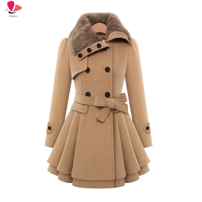 Женское шерстяное пальто классическая куртка тонкая ветровка сексуальный