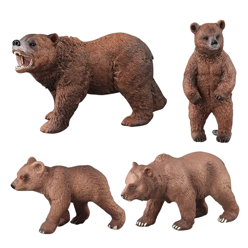 

2/4 ''моделирующая фигурка коричневого медведя, модель лесного медведя, интерактивный автомобильный декор, детские развивающие игрушки