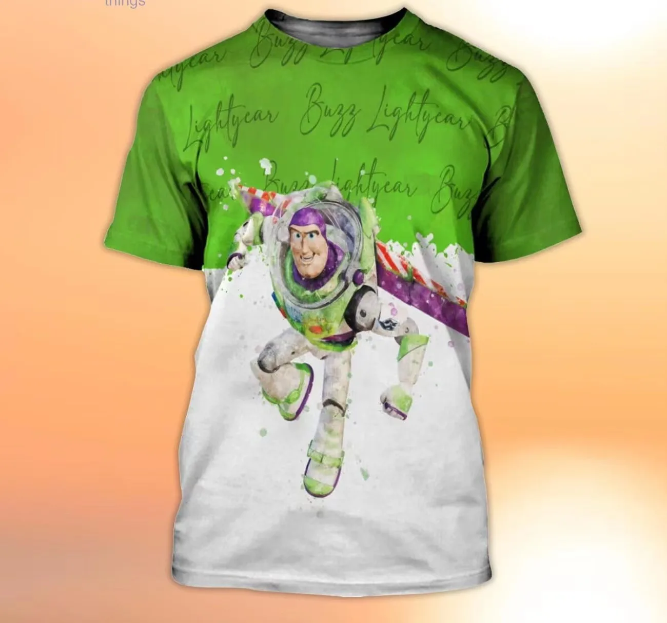 

Зеленые акварельные блестящие 3d футболки Диснея с героями мультфильмов История игрушек Базз светильник