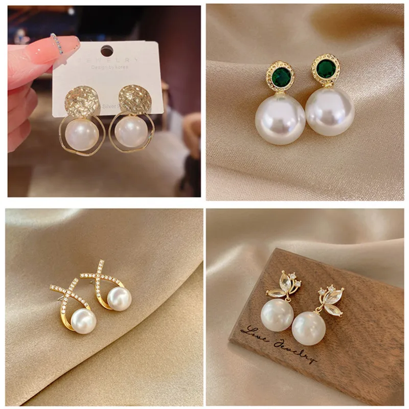 

Imitation Pearl Earring for Women Gold Color Round Temperament Sweet Irregular Design Unusual Earrings Nice Gift