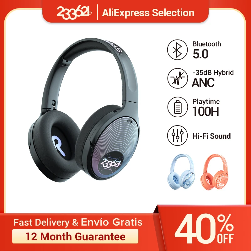

233621 беспроводные Bluetooth-наушники Hush-X Perfect Sound, гарнитура с активным шумоподавлением и микрофоном, стереонаушники с глубокими басами