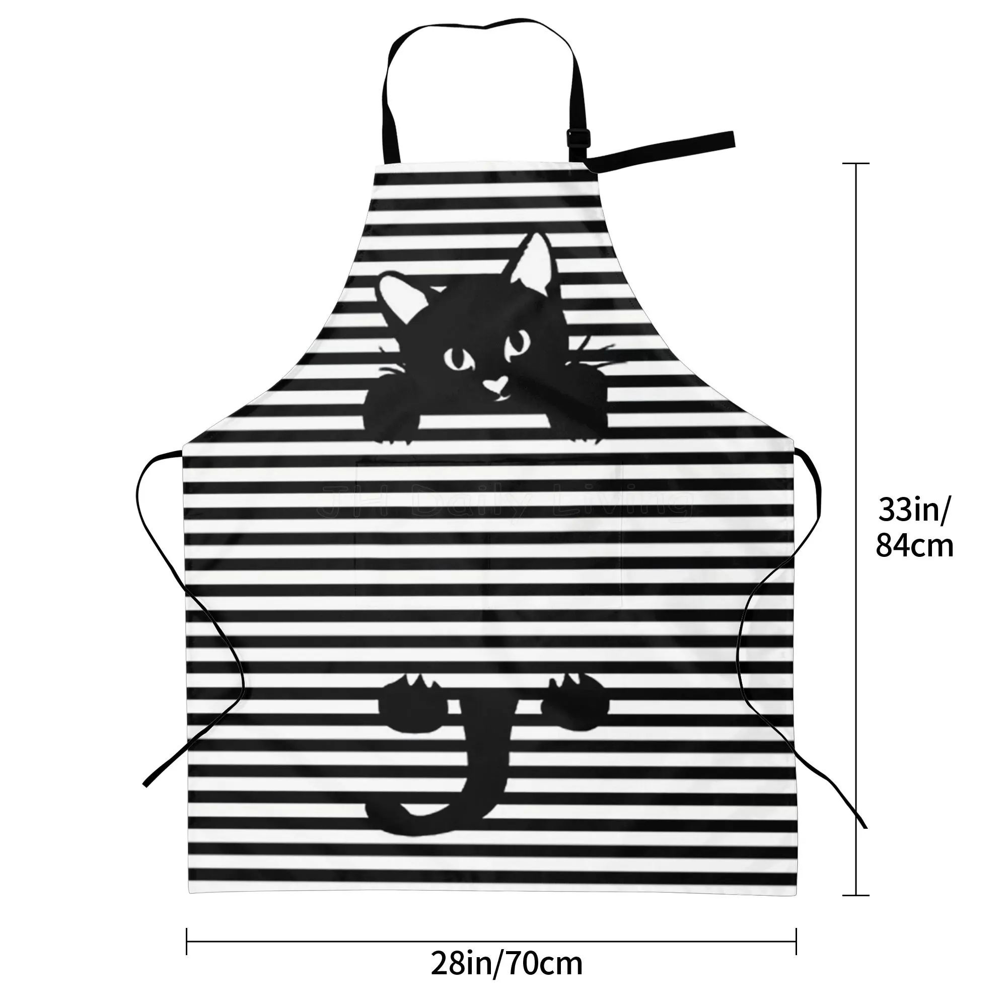 Милый фартук с мультяшным котом и карманами кухонный нагрудник