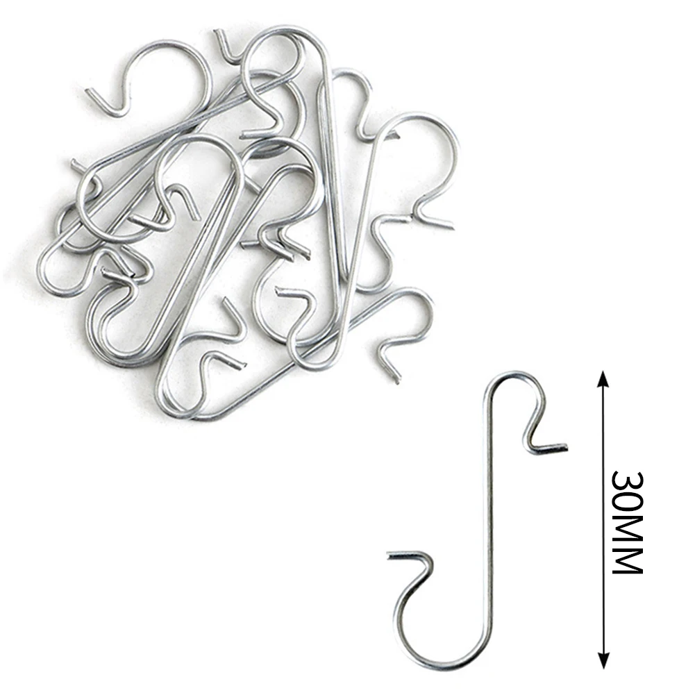 

100 шт., S-образные рождественские крючки для украшения ёлки