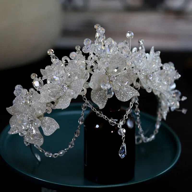 Роскошные свадебные диадемы ручной работы в стиле барокко с кристаллами и