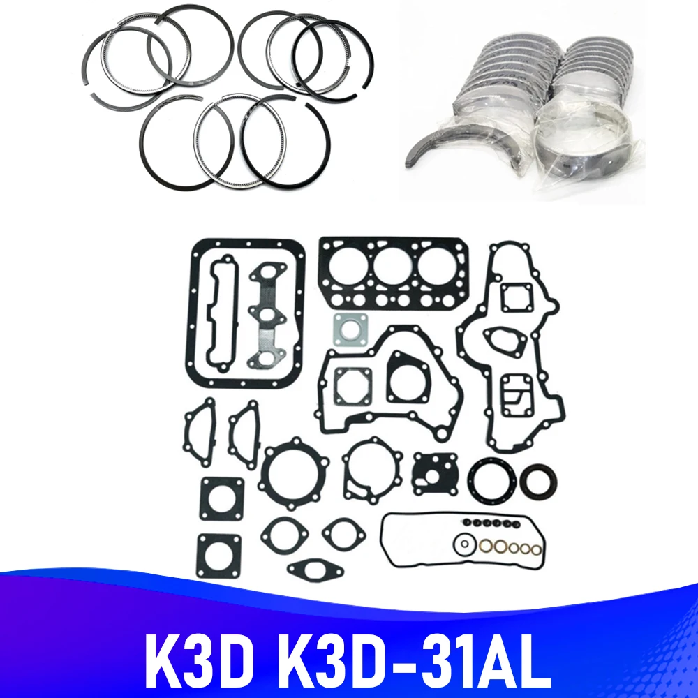 

K3D K3D-31AL overhaul Kit For Mitsubishi Engine Aichi SN130 SH150 Tractor Loader Auto Parts
