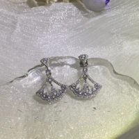 2022 new delicate super sparkling rhinestones earring for women s925 silver geometric diamond crystal wedding gift jewelry