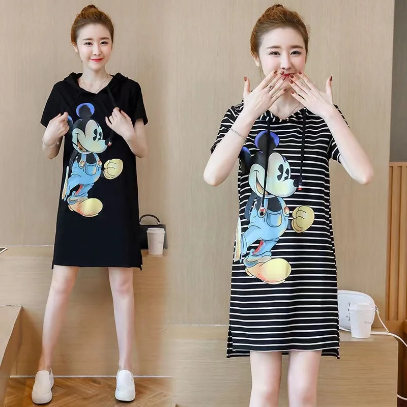 

Disney Mickey Minnie Mouse Women Casual Long Girls Party Dresses Sexy Spring Maxi Cartoon Print Summer Boho Women Dress Clothing