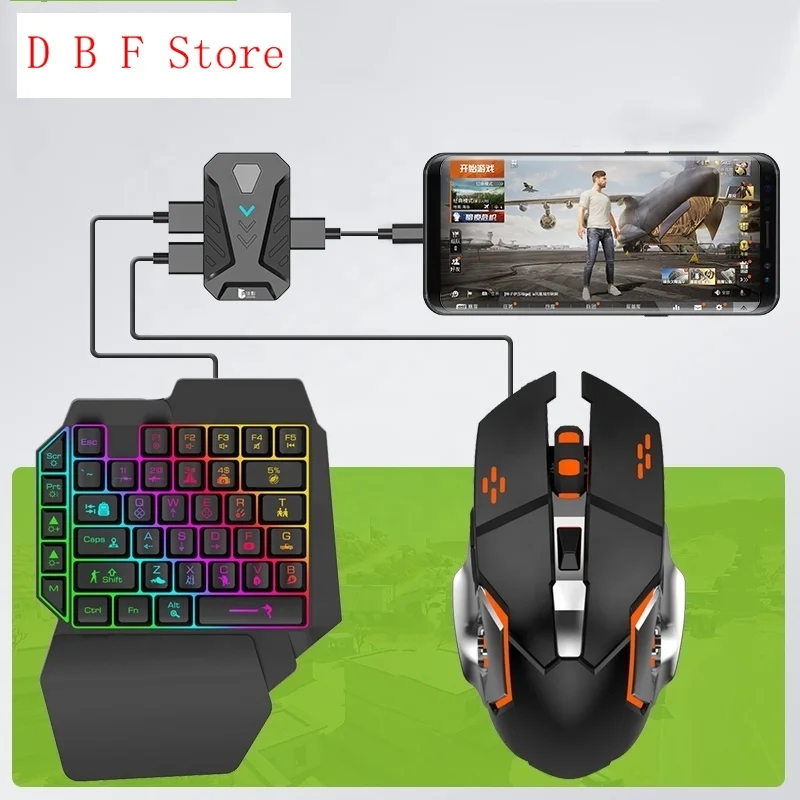 

[Набор с клавиатурой + мышью] смешанная зеркальная фотовспышка Combo с держателем конвертер подставка Док-станция для Android проводной преобразователь Games