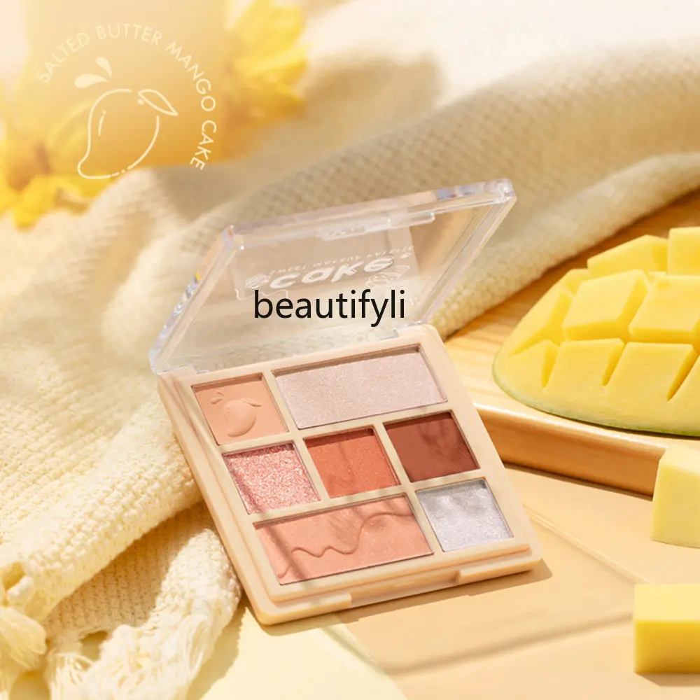 

yj Seven-Color Cake Comprehensive Eye Shadow Plate Earth Color Blush Highlight Repair Matte Shimmer Pure Desire Style