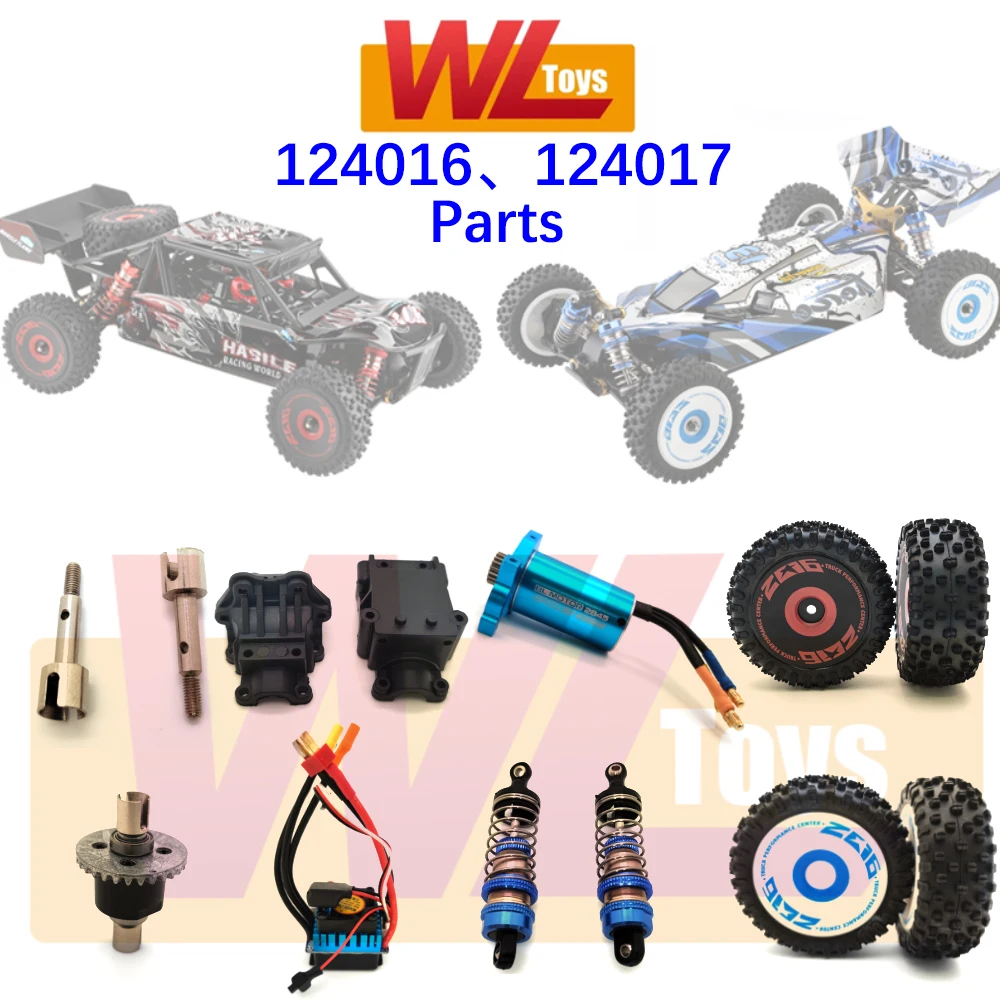 

WLtoys 124016 124017 Original Spare Parts for 1/12 RC Car Tire Assembly Differential Gearbox Brushless Motor Shock Receiver
