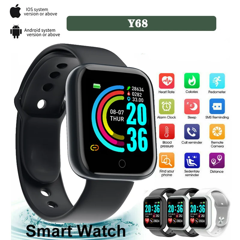 

2022 Fashion Smart Digital Watch for Women Men with Bluetooth Call Reminder Remote Camera Heart Rate Monitoring Sport Kids Wrist