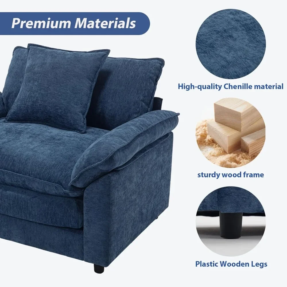 Современный набор больших стульев из 2 шт. удобный стул с акцентом синели большое