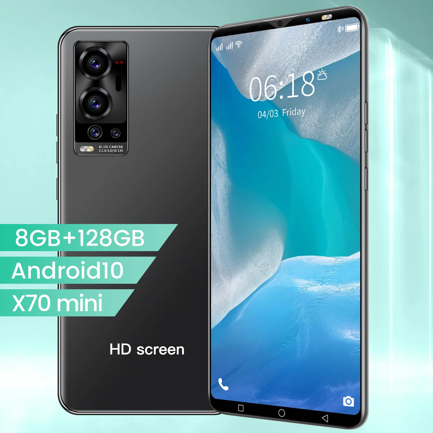 

Global Version X70 Smartphones 5G Phone 5.1Inch 8+128GB 24MP+48MP Andriod Phone Mobile Phones Cellphones 4800mAh Gaming Phone