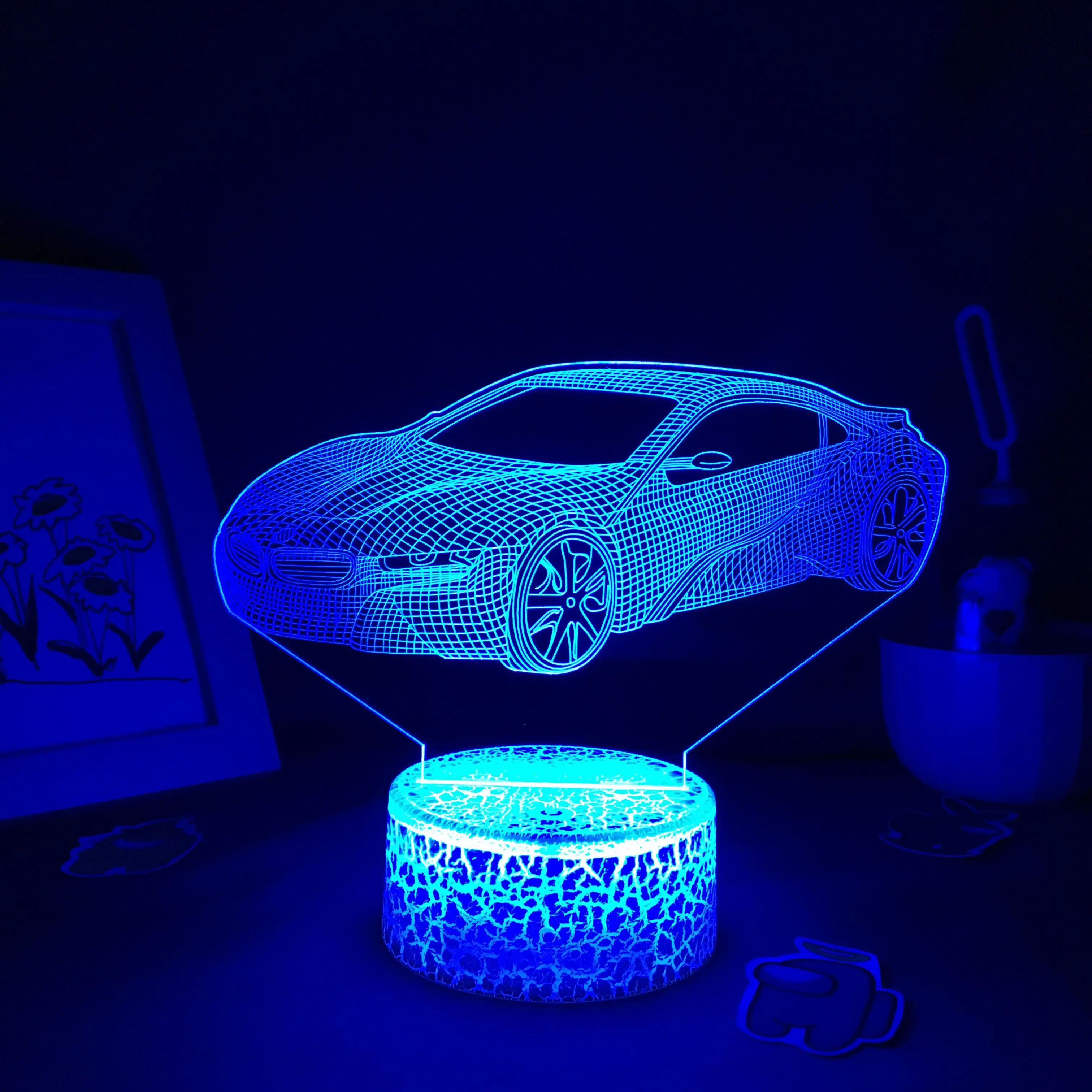 

Sports Racing 3D Illusion 7/16 Colors Night Lights Touch Remote Control Table Lamp Car Decor Birthday Gift For Boyfriend