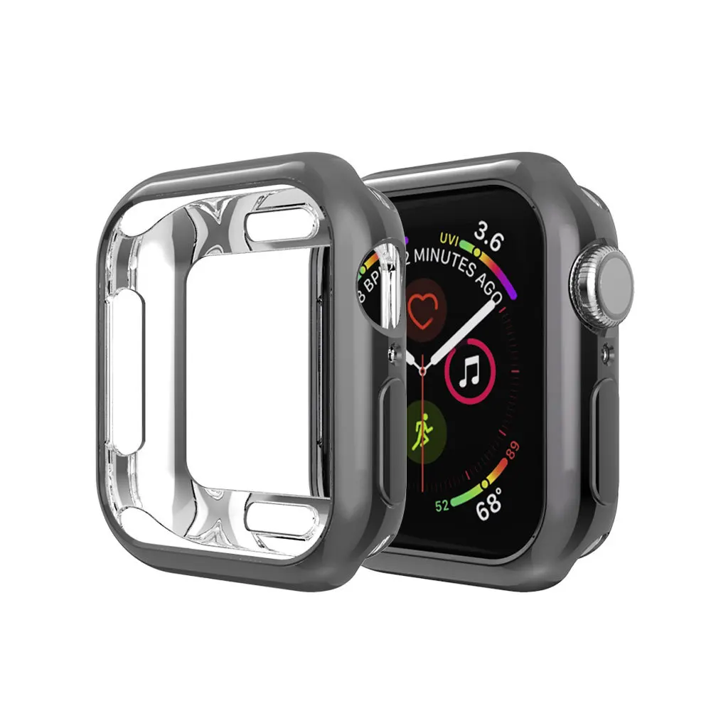 

Чехол для Apple Watch 38 40 41 44 45 42 мм, полый чехол из ТПУ с квадратными отверстиями, с гальваническим покрытием для iwatch 6 5 4 SE