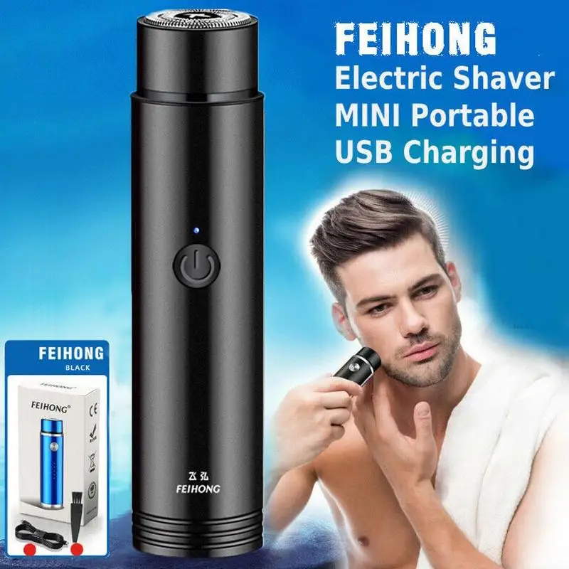 

Portable Mini Shaver USB Charging Waterproof Electric Face Body Razor Beard Knife For Men Black Blue Color