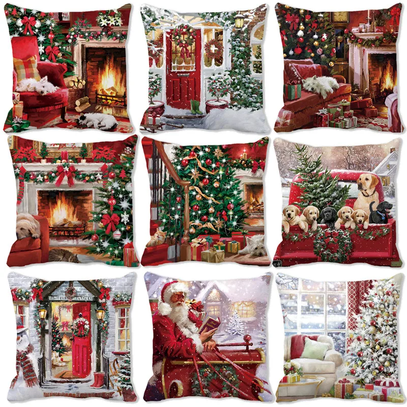 Новогодние подарки, рождественские искусственные Чехлы, рождественские украшения для дома, рождественские наволочки
