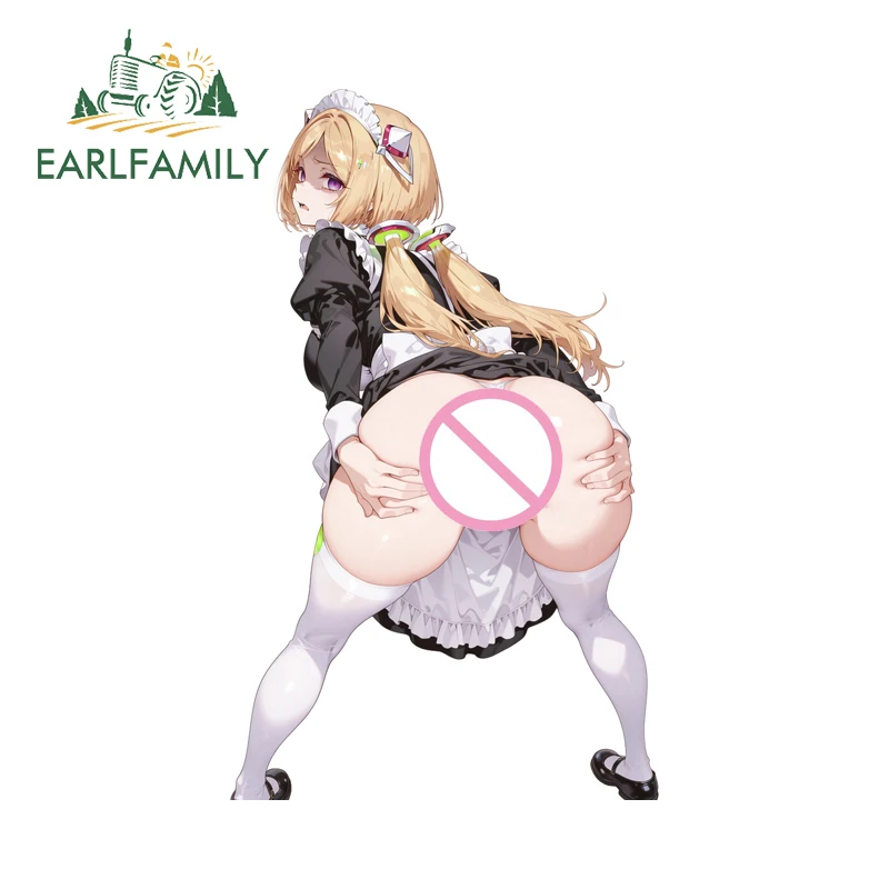 

EARLFAMILY Hololive Maid сексуальные наклейки на задница лобовое стекло аксессуары для топливного бака Waifu Loli наклейка мотоцикл багаж стакан Декор