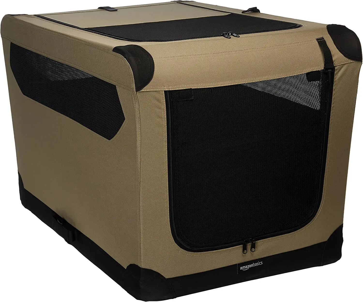 

Portable Folding Soft Dog Travel Crate Kennel 21 x 21 x 30 Inches Tan