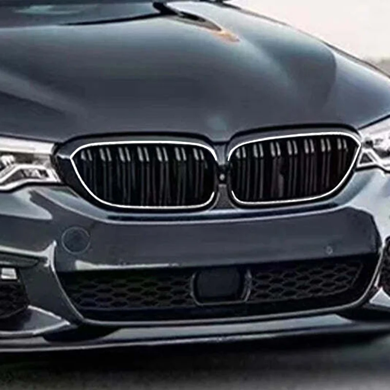Фото Для BMW 5 серии G30 G31 2017 2018 2019 2020 Высококачественный ABS со светодиодной подсветкой Гоночные решетки Передний радиатор OEM Решетка капота №2