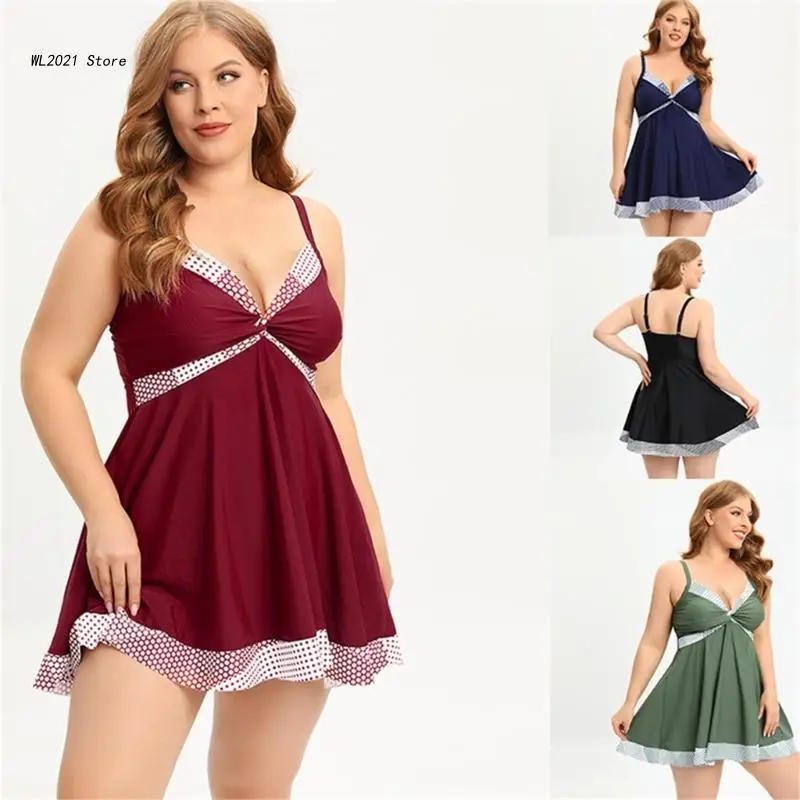 

Женские Купальники-танкини из 2 предметов, купальники в горошек с принтом спереди и шортами