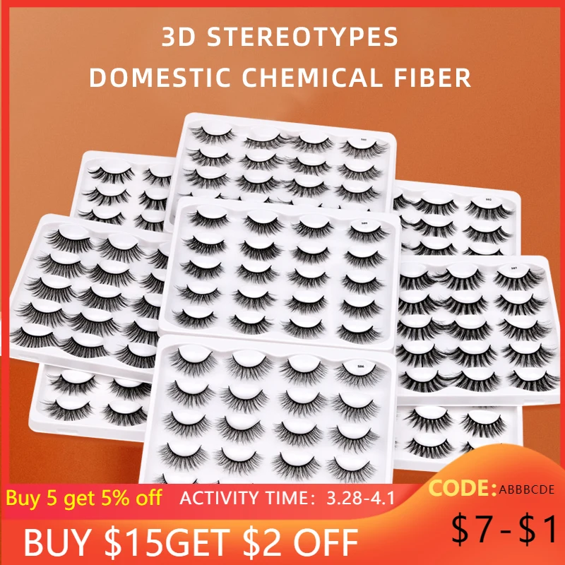 

Eyelashes 3D Mink Lashes Fluffy Soft Wispy Natural Cross Eyelash Extension Reusable Lashes Mink False Eyelashes Makeup