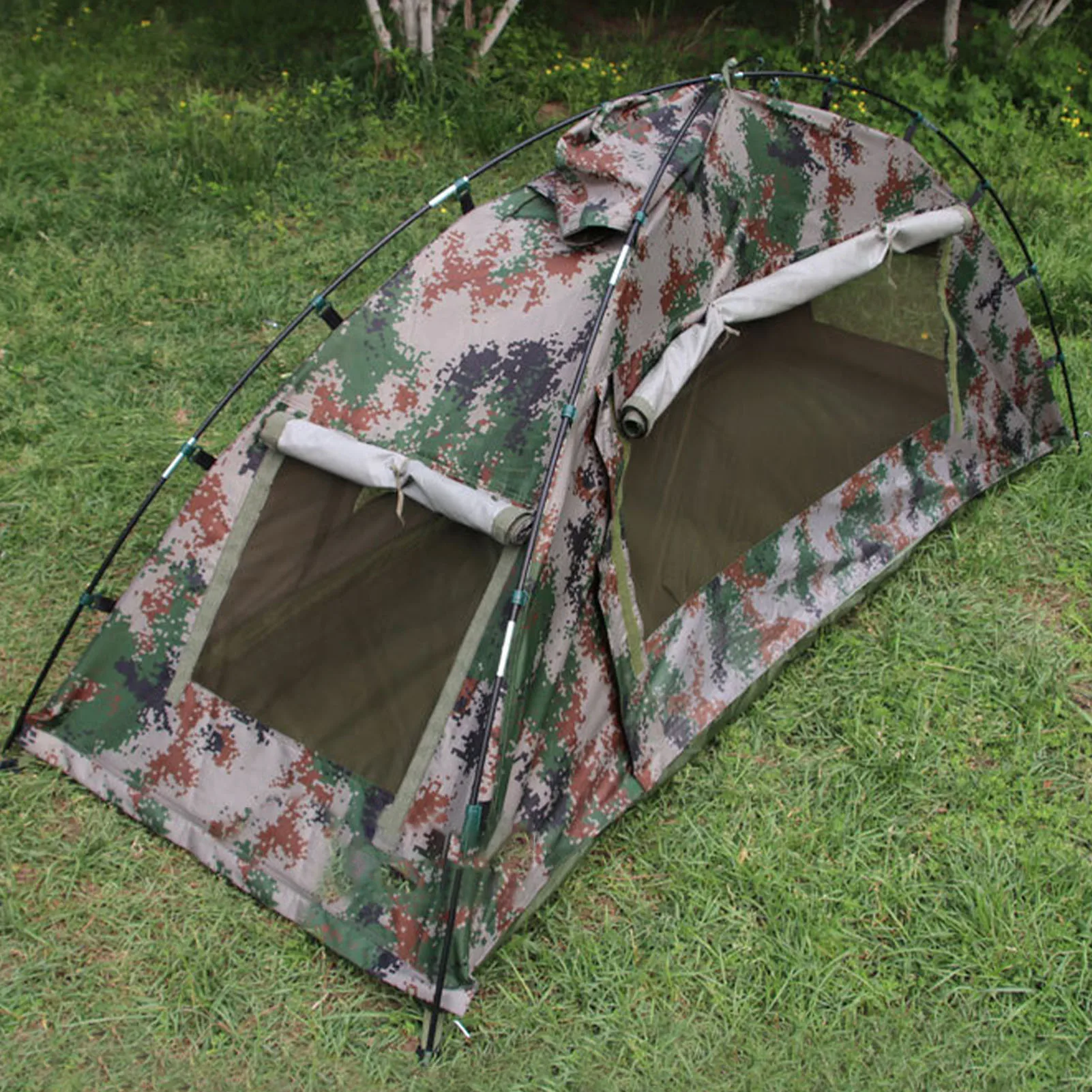

Tent CampingWindproof Solo Camping Tent Single Person Tent Easy Setup For 4 Seasons Fishing Camping