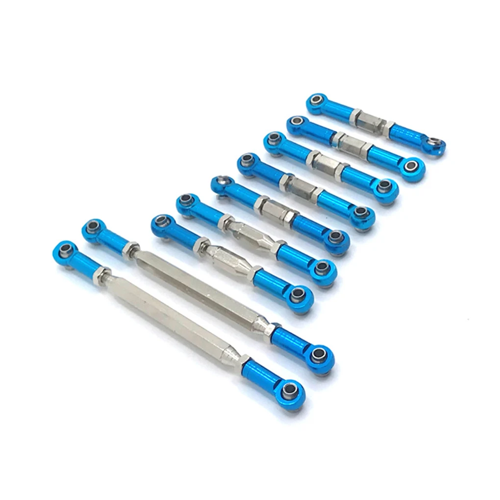 

9x тяга для рулевого сервопривода, звеньевая тяга для 1/12WLtoys 12428 FY03 RC, алюминиевая Поворотная тяга, Тяговая тяга, верхняя подвеска, обновленные детали